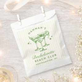 Retro Modern Cocktail Bachelorette Green Geschenktütchen