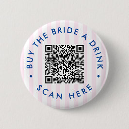 Retro Modern Cocktail Blue & Pink Bachelorette Button
