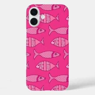 Retro Modern Fish, Fuchsia, Light Pink, Deep Pink title_seo2
