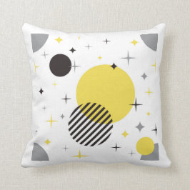 Retro Modern Grau und Gelb Kissen