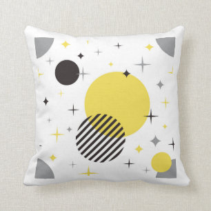 Retro Modern Grau und Gelb Kissen