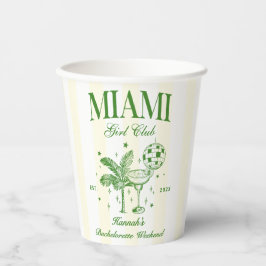 Retro Modern Green & Yellow Miami Bach Party Pappbecher