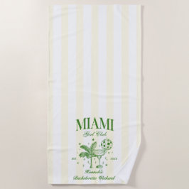 Retro Modern Green & Yellow Miami Bach Party Strandtuch