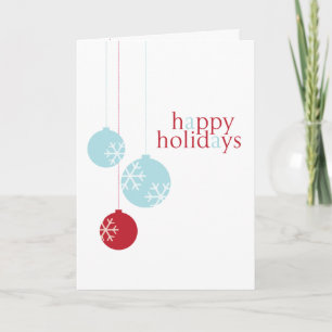 Retro Modern Holiday Ornaments Card Feiertagskarte