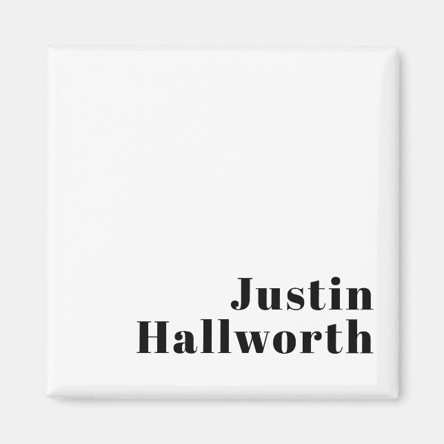 Retro Modern Minimal Name oder Geschäftsvorlage Magnet (Vorne)