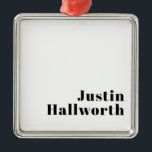 Retro Modern Minimal Name oder Geschäftsvorlage Ornament Aus Metall<br><div class="desc">Ein modernes Design,  das Sie nach Belieben anpassen können.</div>