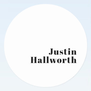 Retro Modern Minimal Name oder Geschäftsvorlage Runder Aufkleber