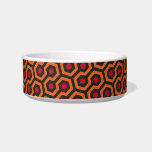 Retro Modern Orange Red Brown Hexagon Muster Napf