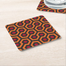 Retro Modern Orange Red Brown Hexagon Muster