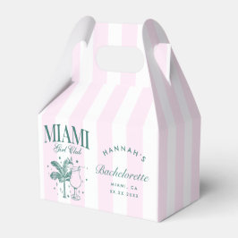 Retro Modern Pink & Green Miami Junggeselinnen-Abs Geschenkschachtel