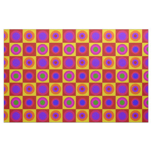 Retro Modern Polka Dots Circles Op Art 1970s Stoff