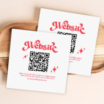 Retro Modern Red & White QR Code Wedding Website