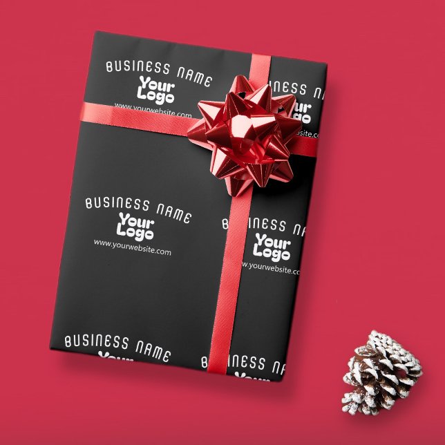 Retro-Modern Schwarz & Weiß hochladen (editierbar) Geschenkpapier (Von Creator hochgeladen)