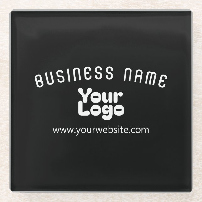 Retro-Modern Schwarz & Weiß hochladen (editierbar) Glasuntersetzer (Vorderseite)