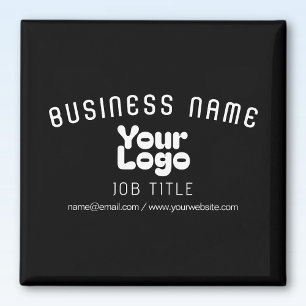 Retro-Modern Schwarz & Weiß hochladen (editierbar) Magnet