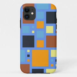Retro Modern Squares Muster Blau Gelb Braun title_seo2