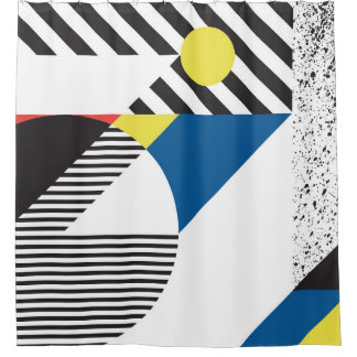 Retro Modern Style Backdesign Duschvorhang