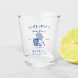 Retro Modern Tennis Party Bachelorette Schnapsglas