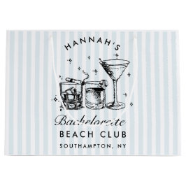 Retro Modern Vintag Blue Bachelorette Große Geschenktüte