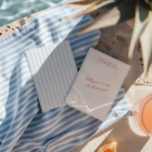 Retro Modern Vintag Blue Bridesmaid Vorschlag Card