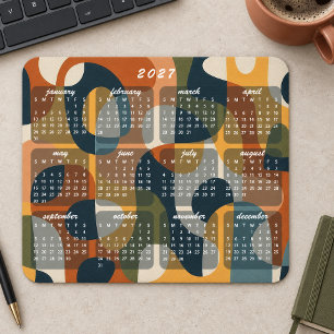Retro-Moderne-Abstrakte-2027-Kalender Mousepad