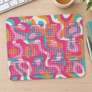 Retro-Moderne-Abstrakte-2027-Kalender Mousepad