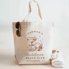 Retro Moderne Blue & Brown Junggesellinnen-Wochene Tragetasche