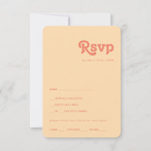 Rétro moderne   Carte RSVP de choix à la crème ora