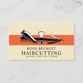 Retro Moderne Drehung Barber Hair Stylist Visitenkarte
