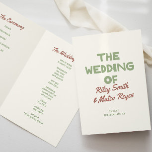 Retro-moderne funky Erdtöne-Hochzeit Programm