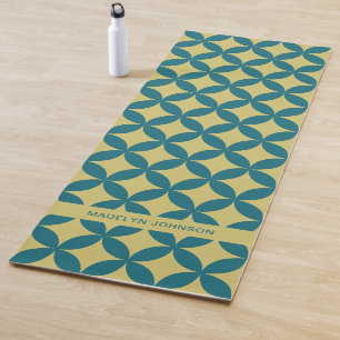 Retro-Moderne Geometrische Teal-Grün Mitte des Jah Yogamatte