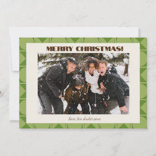 Retro-moderne grüne geometrische Weihnachtsbild Feiertagskarte
