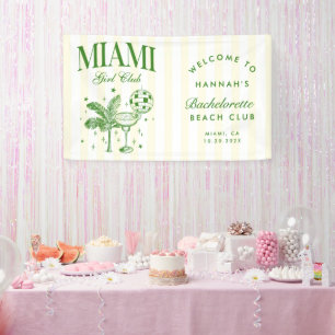 Retro-moderne grüne und gelbe Miami-Bach-Party Banner