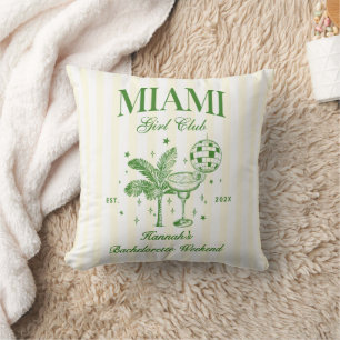 Retro-moderne grüne und gelbe Miami-Bach-Party Kissen