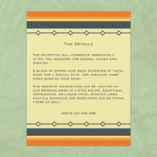 Retro Moderne Inspirierte Hochzeit Mitte des Jahrh Begleitkarte