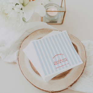 Retro Moderne Junggesellinnenabschied Blau Papier  Serviette