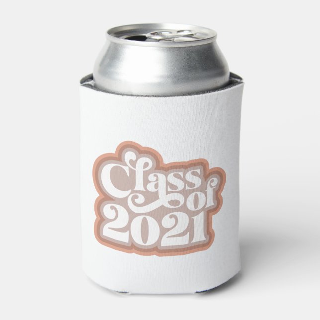 Retro Moderne Klasse von 2021 Dosenkühler (Kanne Vorderseite)