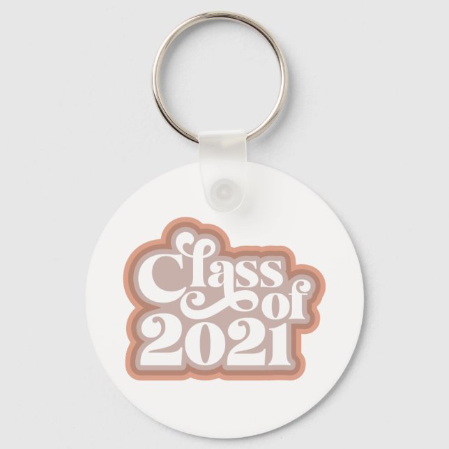 Retro Moderne Klasse von 2021 Schlüsselanhänger (Vorderseite)