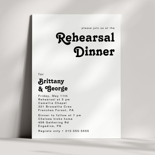 Retro Moderne Lecture Dîner Invitation (Créateur téléchargé)