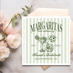 Retro Moderne Margaritas und Matrimone Striped Bac Serviette