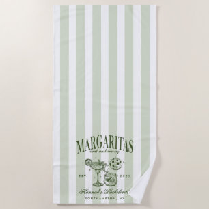 Retro Moderne Margaritas und Matrimone Striped Bac Strandtuch