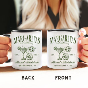 Retro Moderne Margaritas und Matrimony gestreifter Kaffeetasse