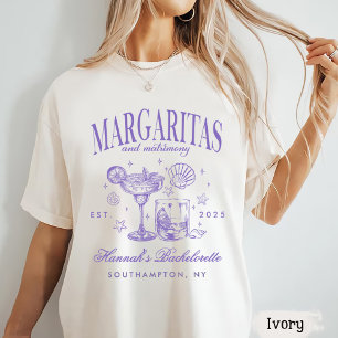 Retro Moderne Margaritas und Matrimony-Gestreifter T-Shirt