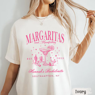 Retro Moderne Margaritas und Matrimony Gestreifter T-Shirt