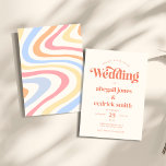 Retro Moderne Minimalistische Pastelsommerhochzeit Einladung<br><div class="desc">Retro Moderne Minimalistische Pastelsommer Einladung</div>