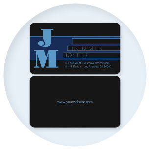 Retro-moderne Monogram & bearbeitbare Formen & Far Visitenkarte