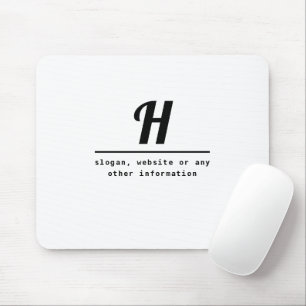 Retro-moderne Monogramm- & Geschäftsinformation (o Mousepad