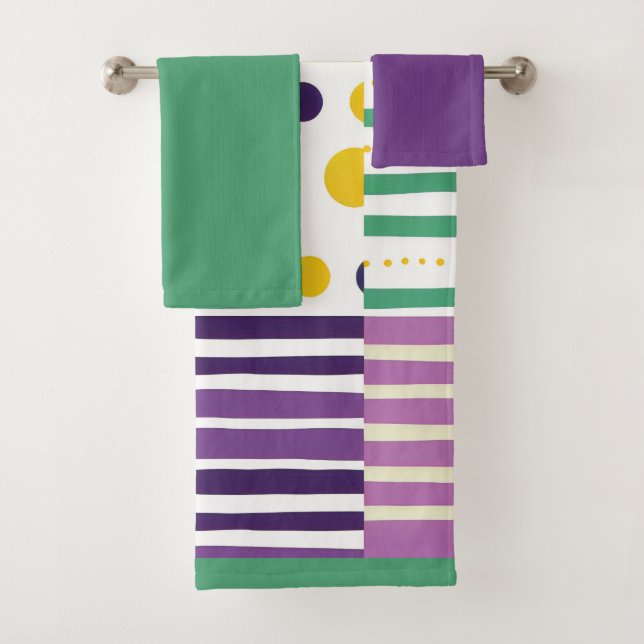 Retro Moderne Pop-Kunst des Mittelalters inspirier Badhandtuch Set (Insitu)
