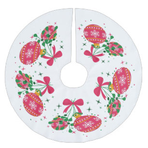 Retro-moderne rote Weihnachtsdekorationen Polyester Weihnachtsbaumdecke