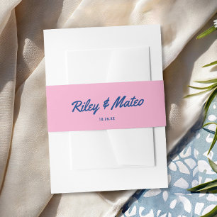 Retro Moderne Schrift Fett Farbige Rosa Hochzeit Einladungsbanderole
